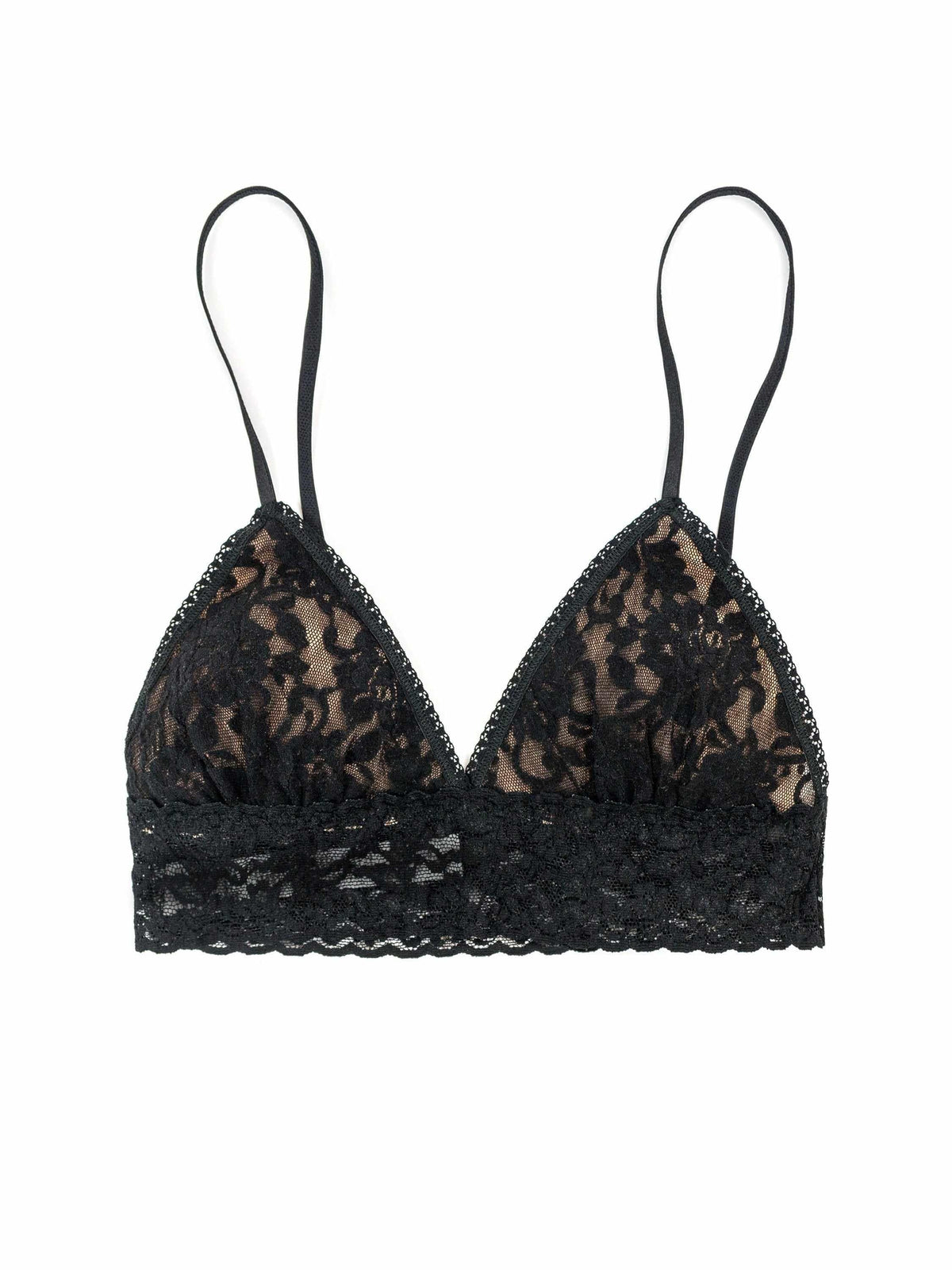 Hanky Panky Women's Black Lace Padded Triangle Bralette