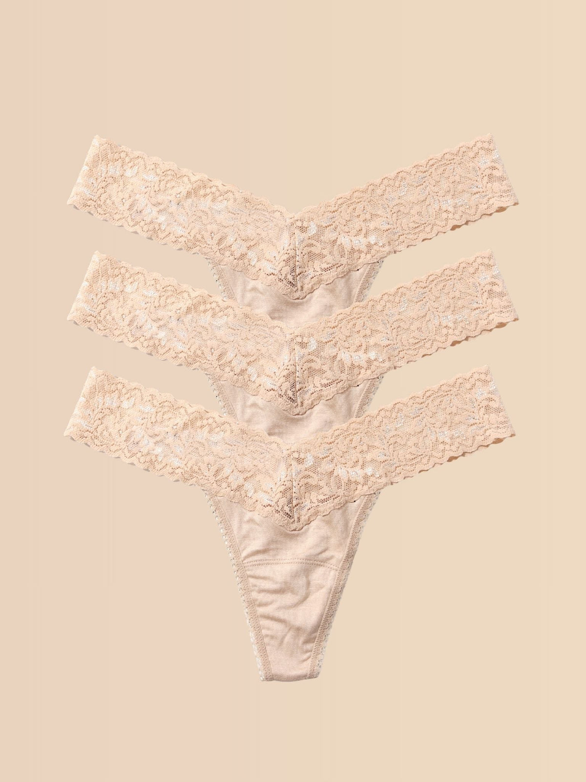 Hanky Panky DreamEase™ Low Rise Thong 3 Pack Chai