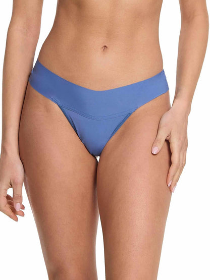 Hanky Panky BreatheSoft™ Natural Rise Thong Rainy Day Blue