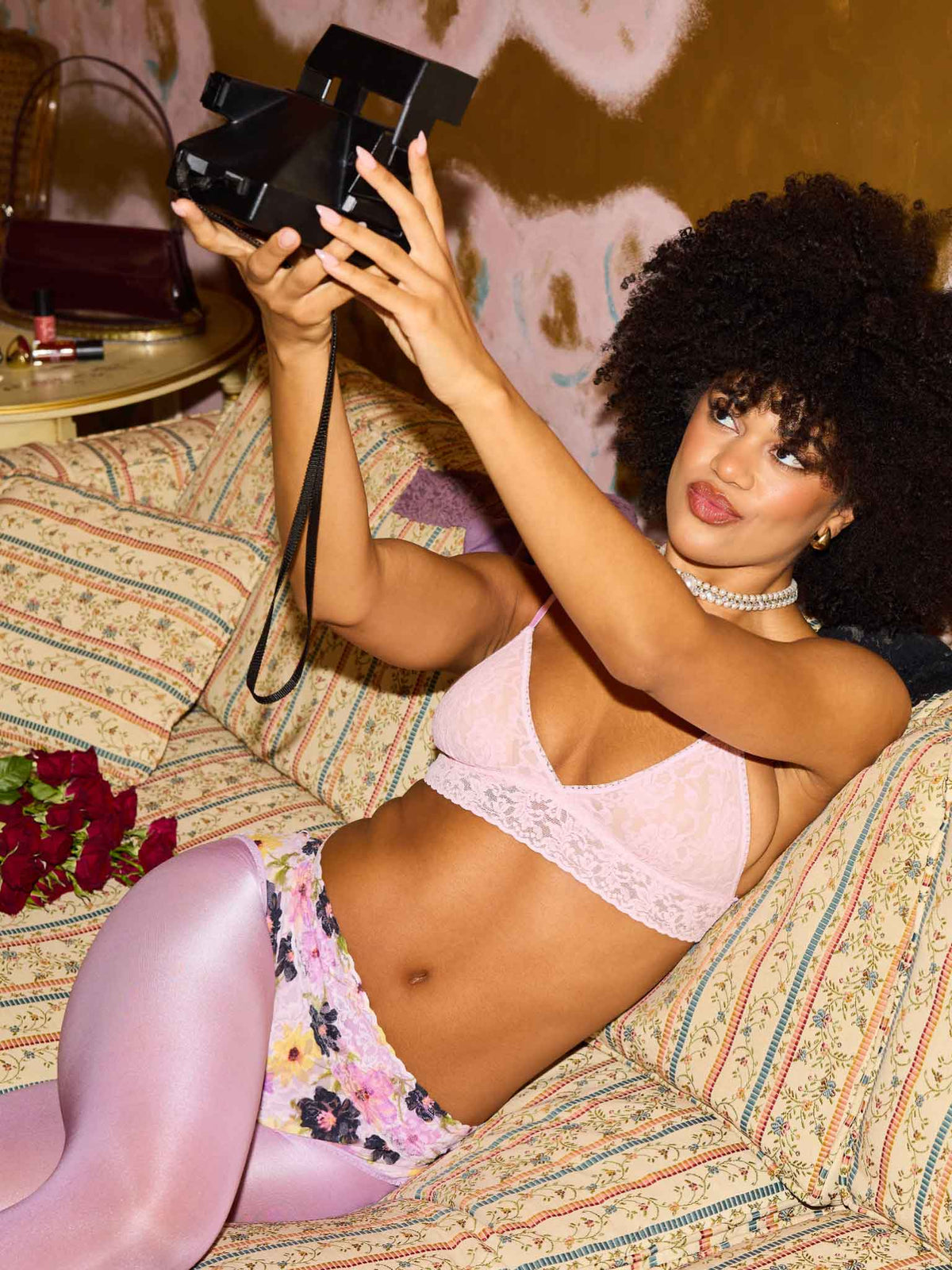 Hanky Panky Printed Signature Lace® French Brief Pressed Pink