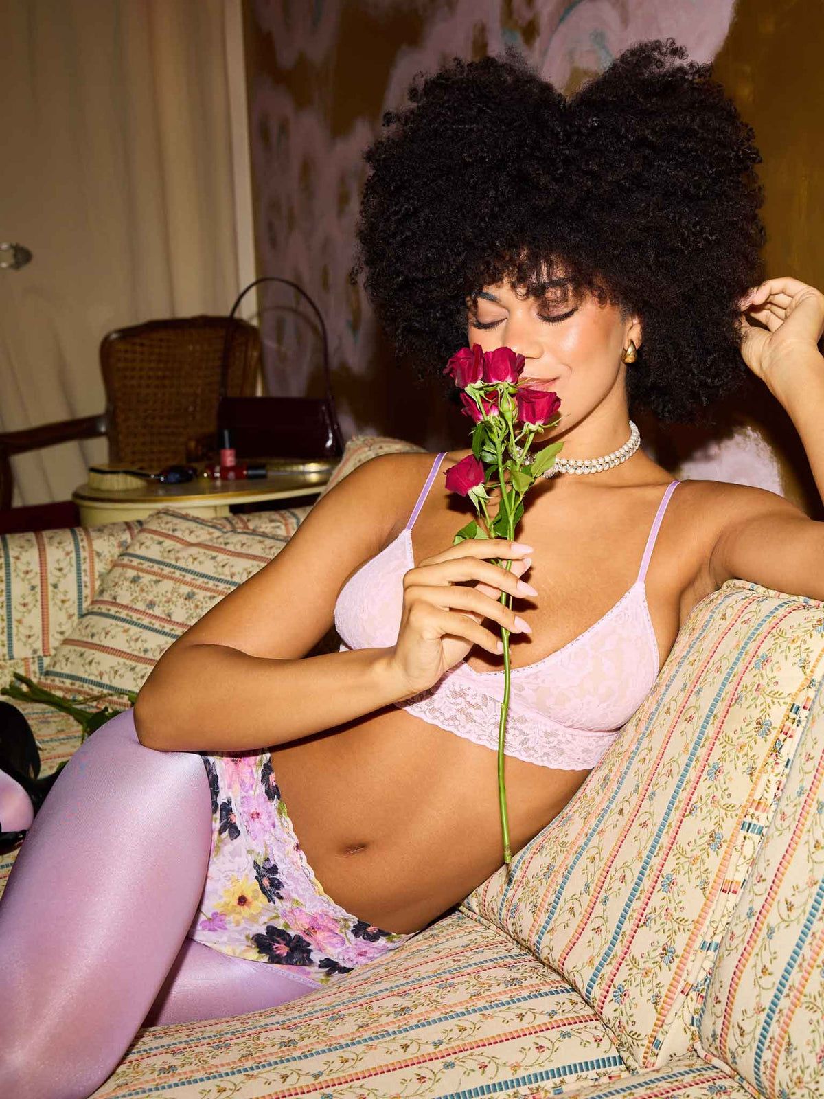 Hanky Panky Printed Signature Lace® French Brief Pressed Pink