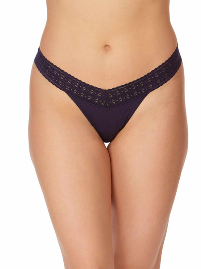 Hanky Panky DreamEase™ Low Rise Thong 3 Pack Indigo/Berry Pie Purple/Spaced Out Grey