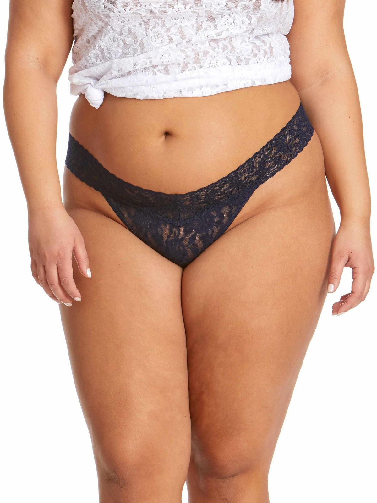 Hanky Panky Signature Lace® Original Rise Thong Navy