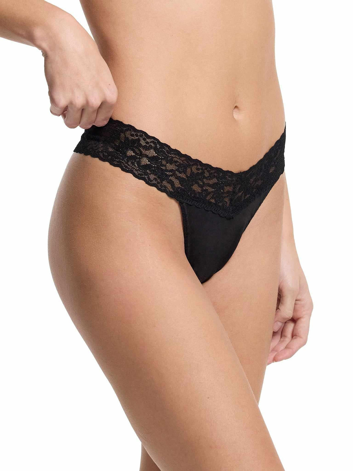Hanky Panky Supima® Cotton Original Rise Thong Black