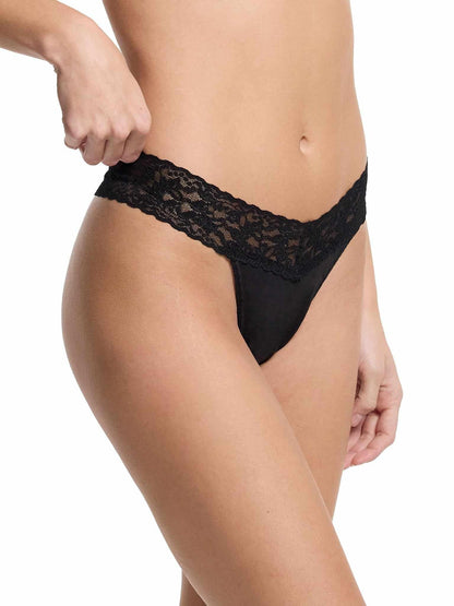 Hanky Panky Supima® Cotton Original Rise Thong Black