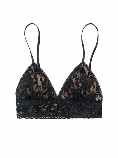 Hanky Panky Women's Black Lace Padded Triangle Bralette