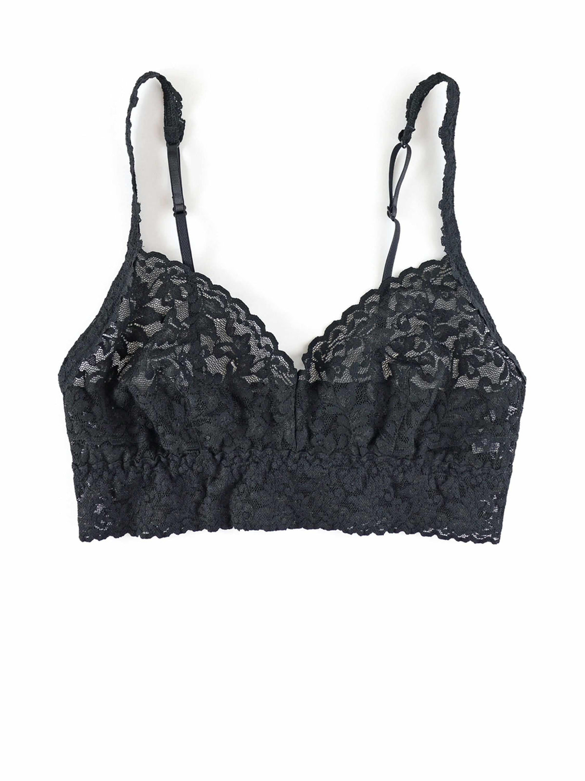 Hanky Panky V-Neck Retro Lace Bralette Black