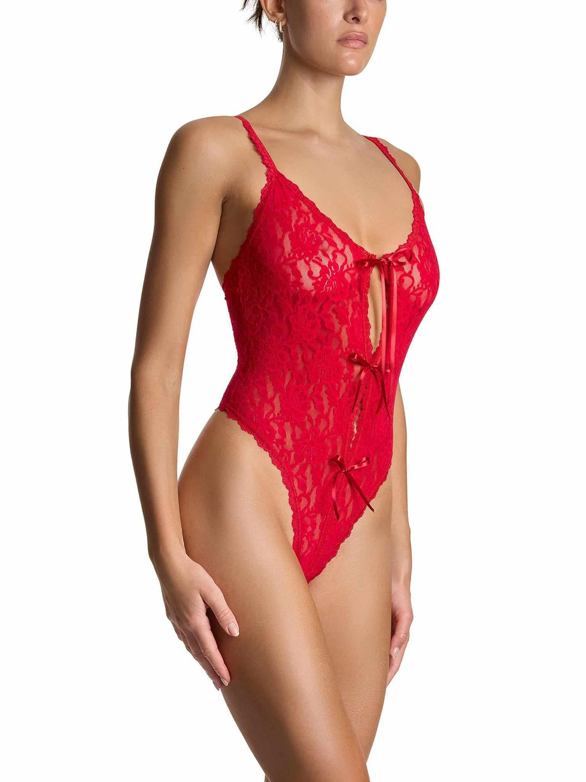 Hanky Panky &oh™ Signature Lace® Crotchless Teddy Red
