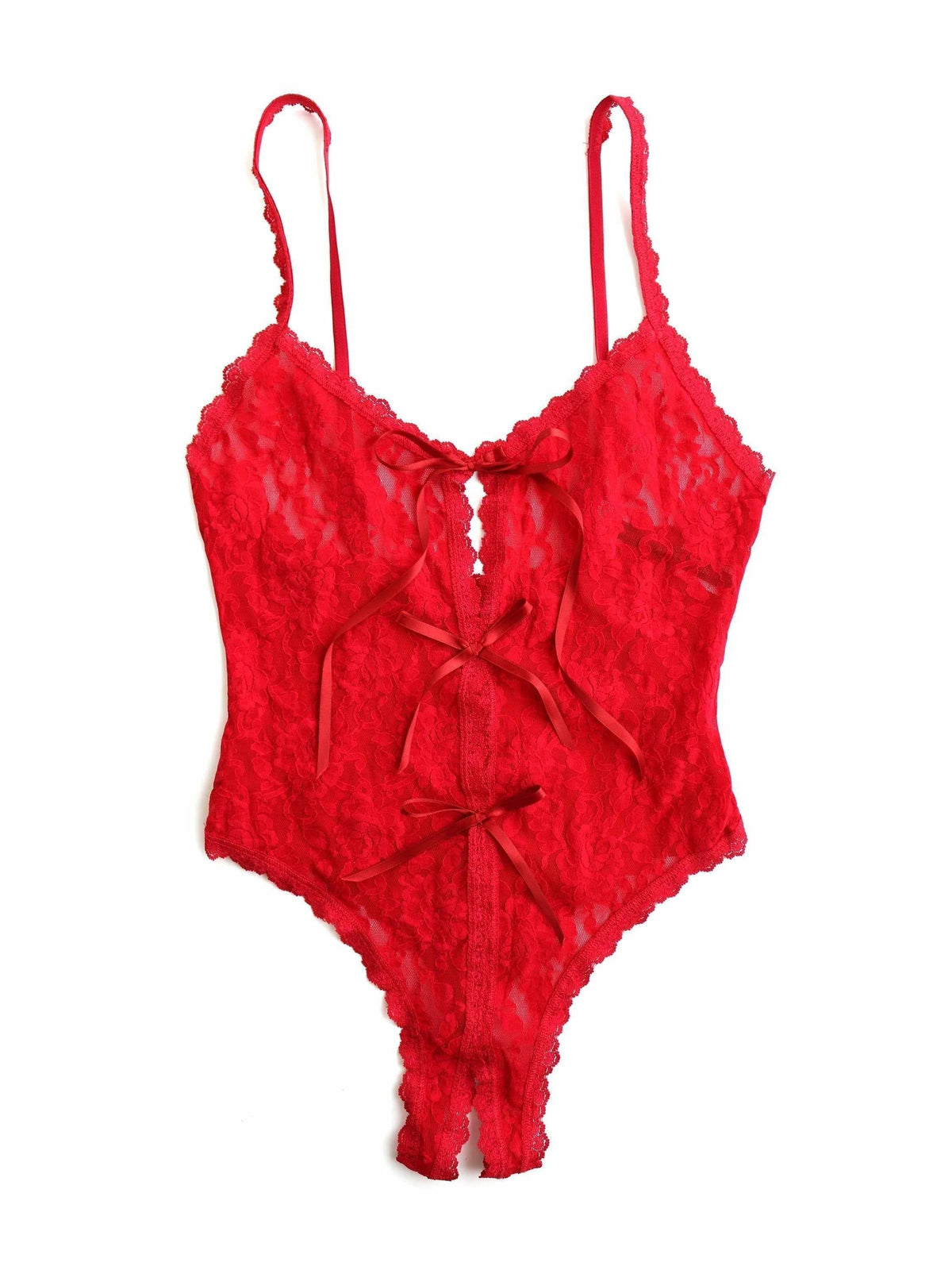 Hanky Panky &oh™ Signature Lace® Crotchless Teddy Red