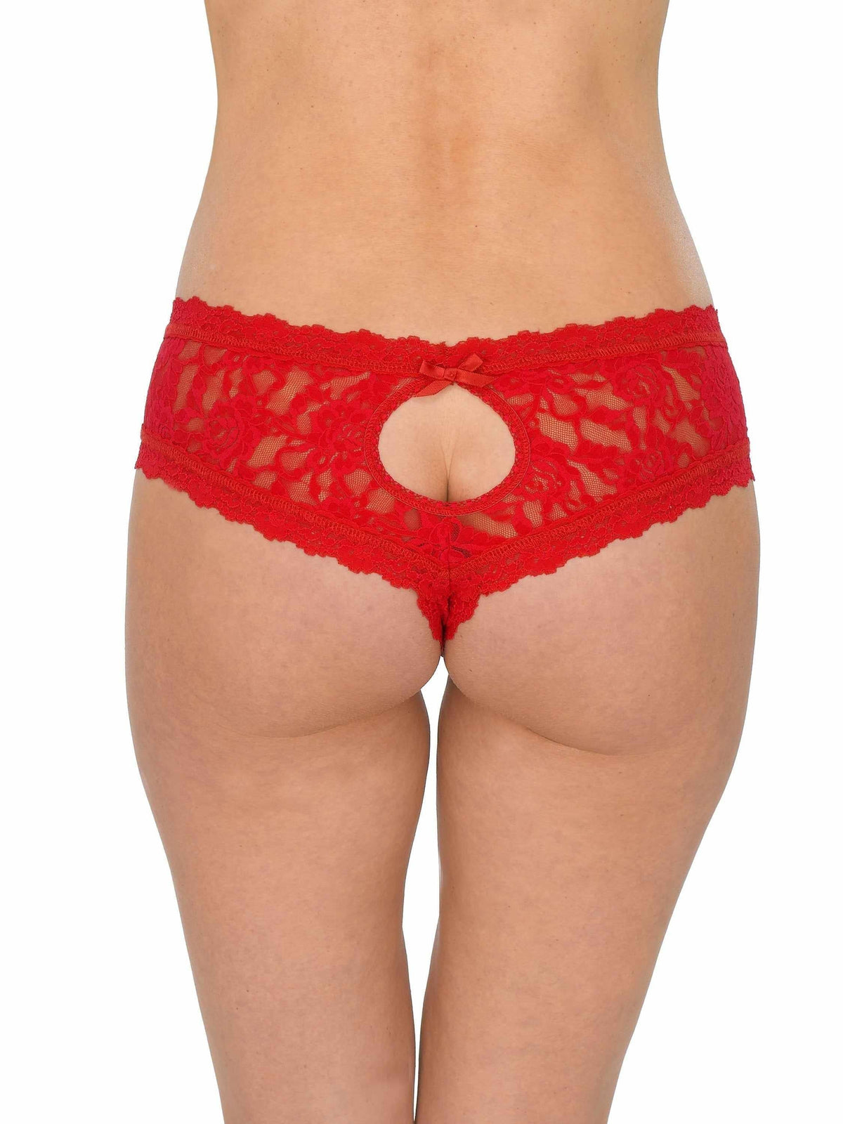 Hanky Panky &oh™ Signature Lace® Crotchless Cheeky Hipster Red