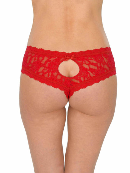 Hanky Panky &oh™ Signature Lace® Crotchless Cheeky Hipster Red
