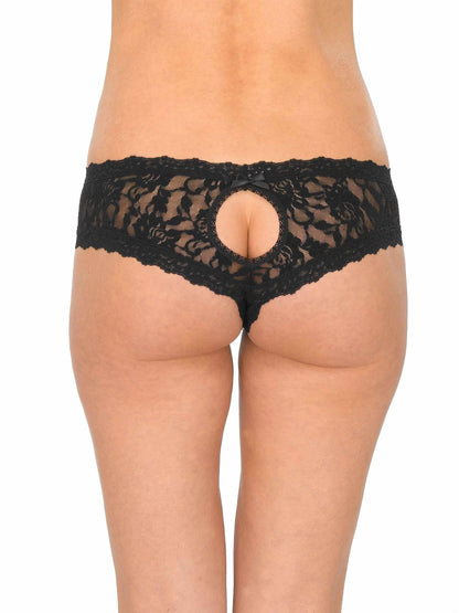 Hanky Panky &oh™ Signature Lace® Crotchless Cheeky Hipster Black
