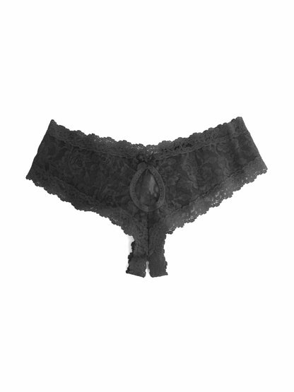 Hanky Panky &oh™ Signature Lace® Crotchless Cheeky Hipster Black