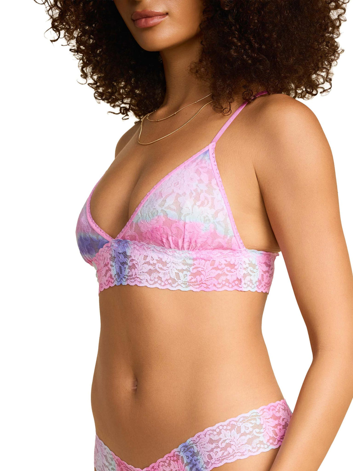 Hanky Panky Printed Signature Lace® Padded Triangle Bralette Rem Pink