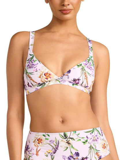 Hanky Panky Swim Triangle Bralette Top Fawning Flora Purple