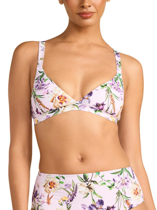 Hanky Panky Swim Triangle Bralette Top Fawning Flora Purple