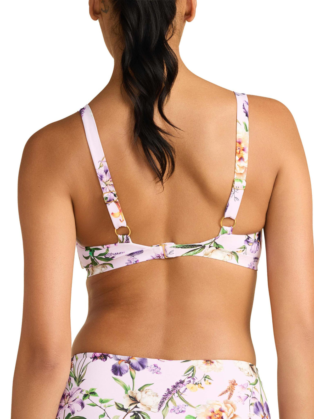 Hanky Panky Swim Triangle Bralette Top Fawning Flora Purple