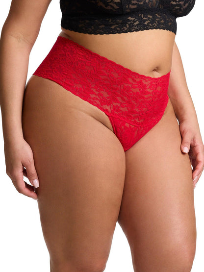 Hanky Panky Plus Size Retro Lace Thong Red
