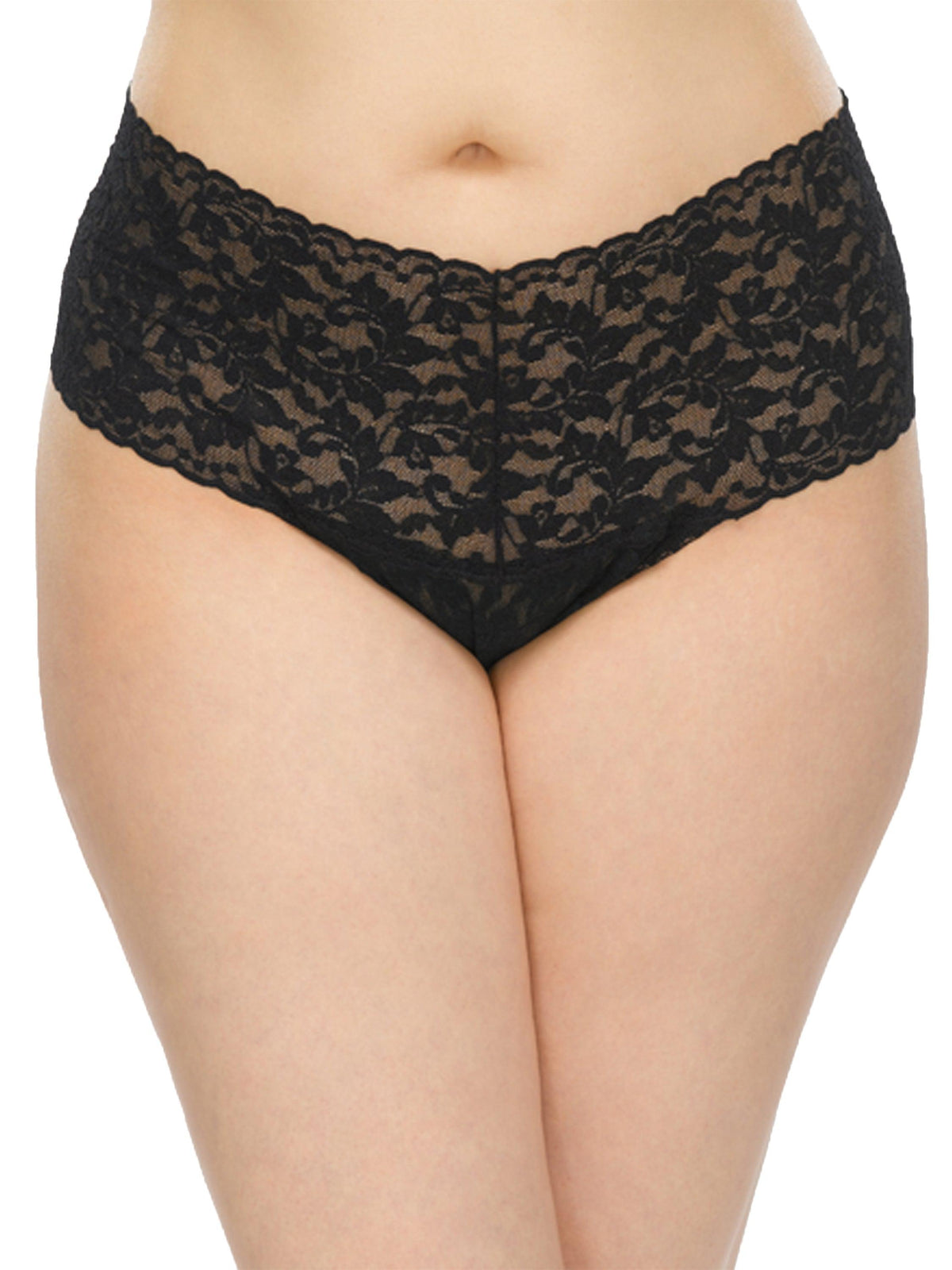 Hanky Panky Plus Size Retro Lace Thong Black