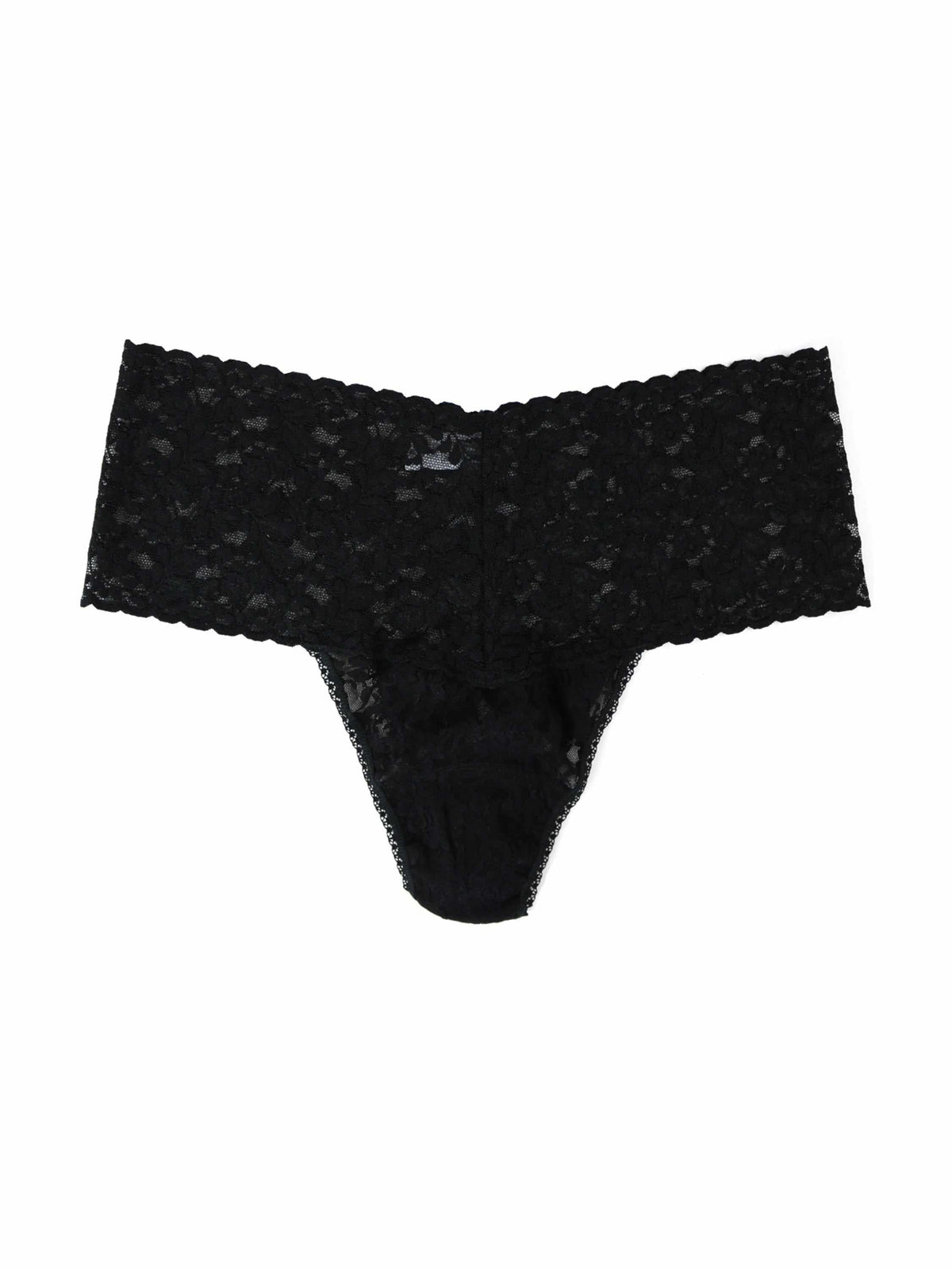 Hanky Panky Plus Size Retro Lace Thong Black