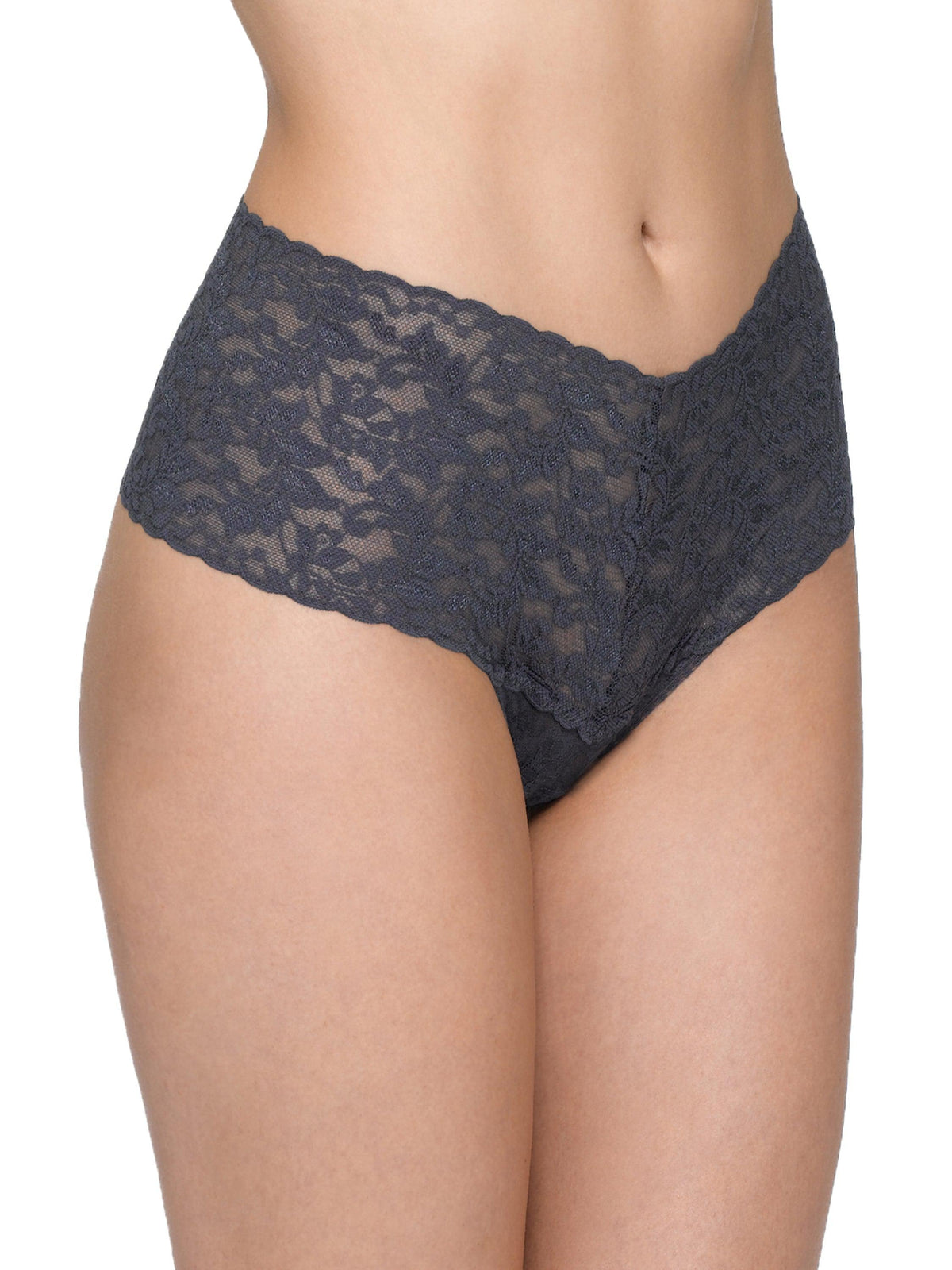 Hanky Panky Retro Lace Thong Granite Grey