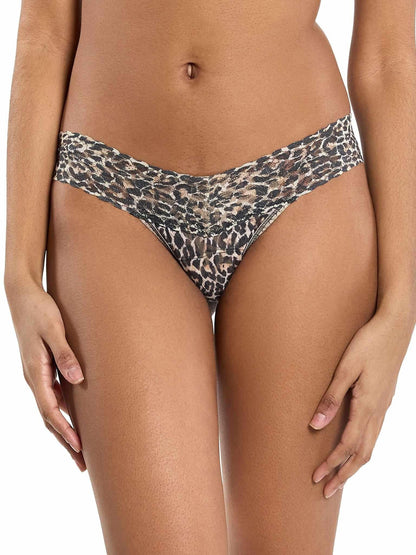 Hanky Panky Printed Signature Lace® Low Rise Thong Classic Leopard
