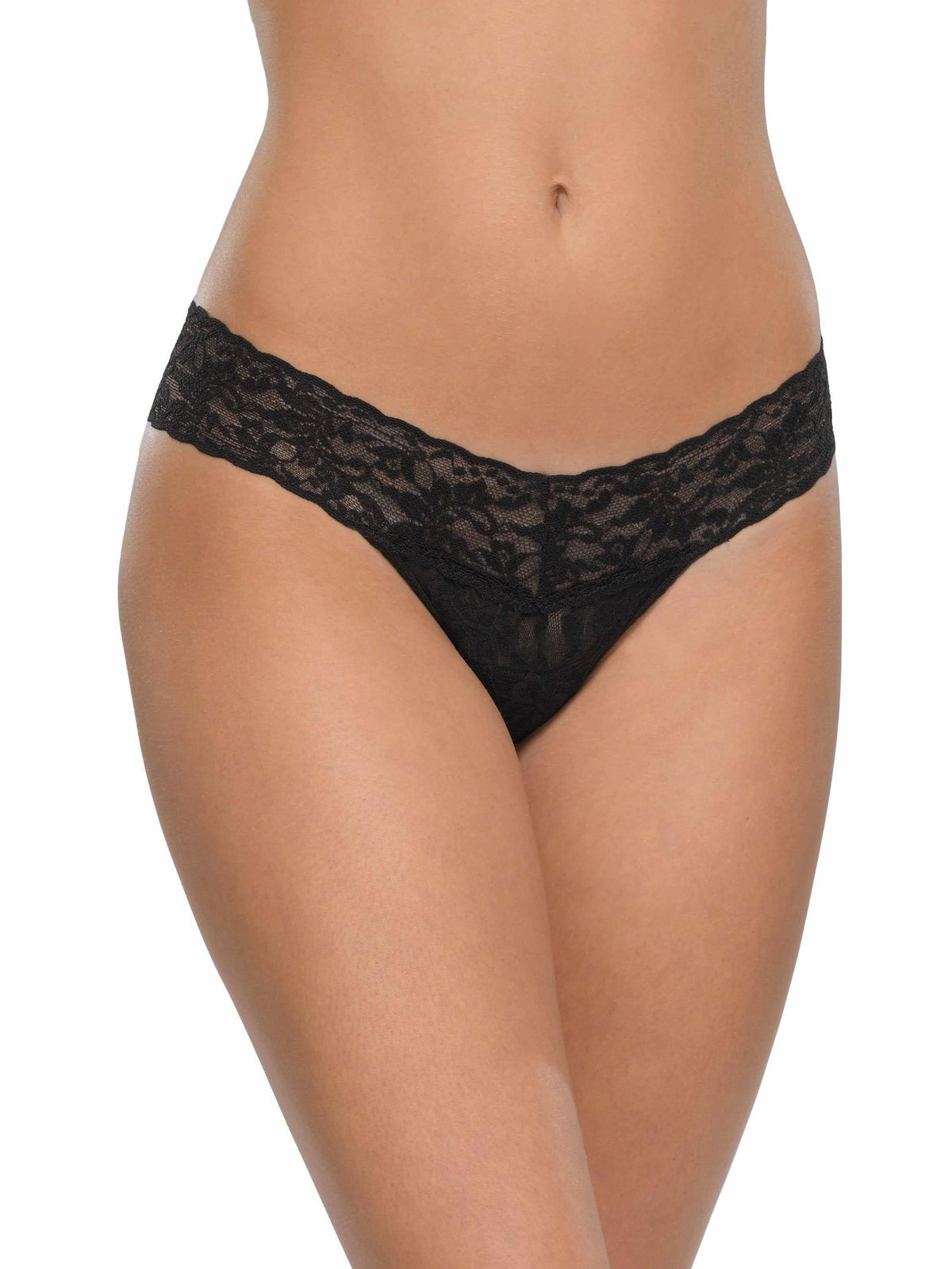 Hanky Panky Petite Size Signature Lace® Low Rise Thong Black