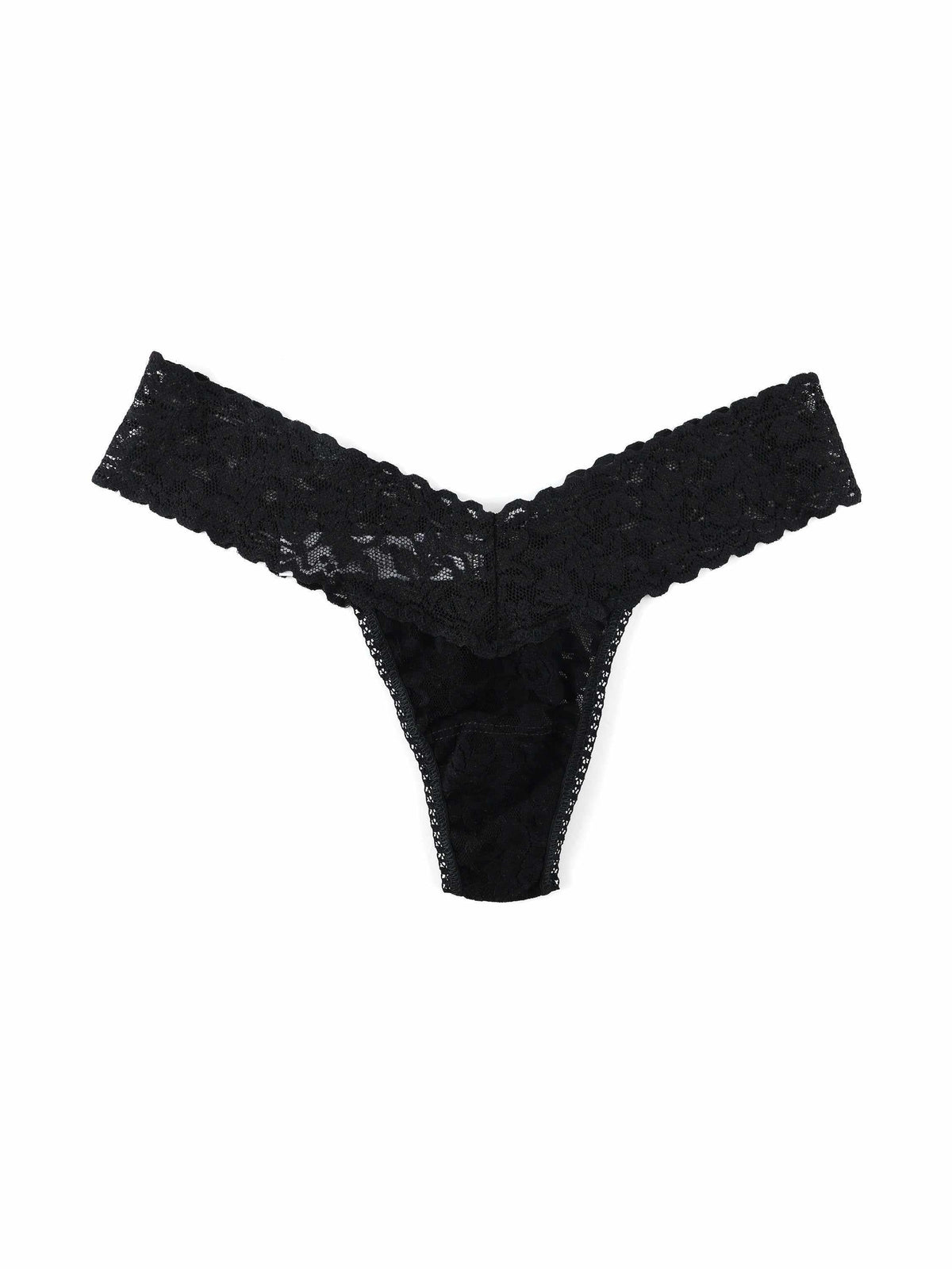 Hanky Panky Petite Size Signature Lace® Low Rise Thong Black