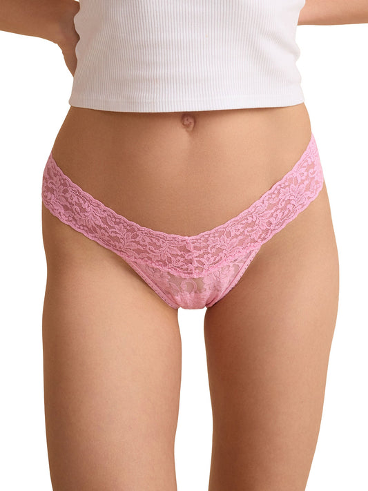 Hanky Panky Signature Lace® Low Rise Thong Strawberry Lemonade Pink