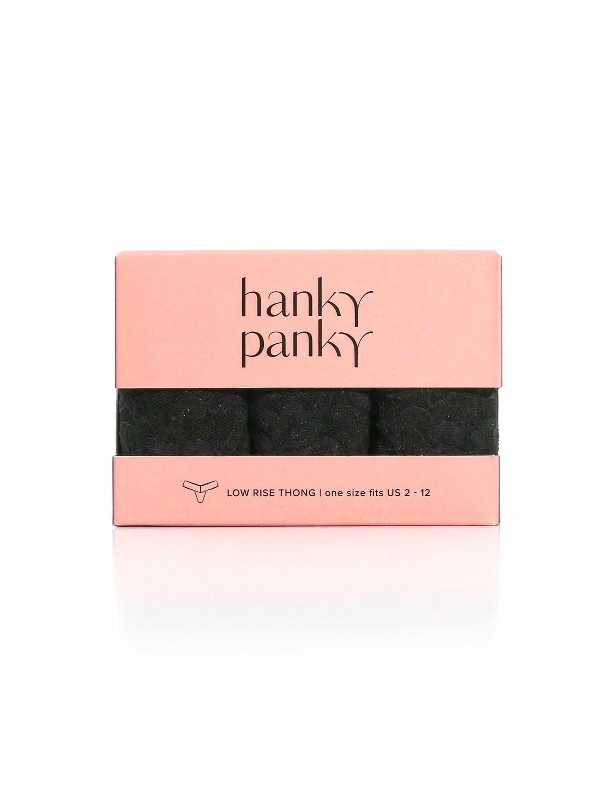 Hanky Panky 3 Pack Signature Lace® Low Rise Thongs Black