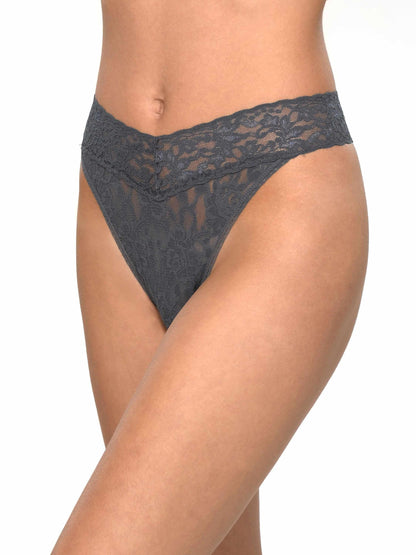 Hanky Panky Signature Lace® Original Rise Thong Granite Grey