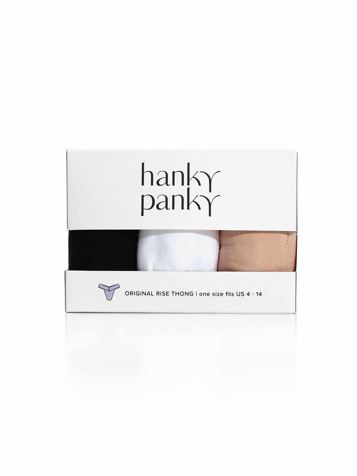 Hanky Panky 3 Pack Supima® Cotton Original Rise Thongs with Lace
