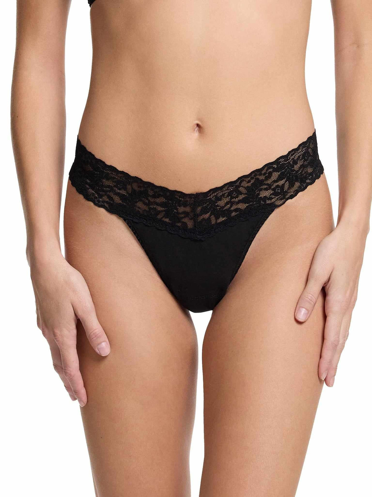 Hanky Panky 3 Pack Supima® Cotton Original Rise Thongs with Lace