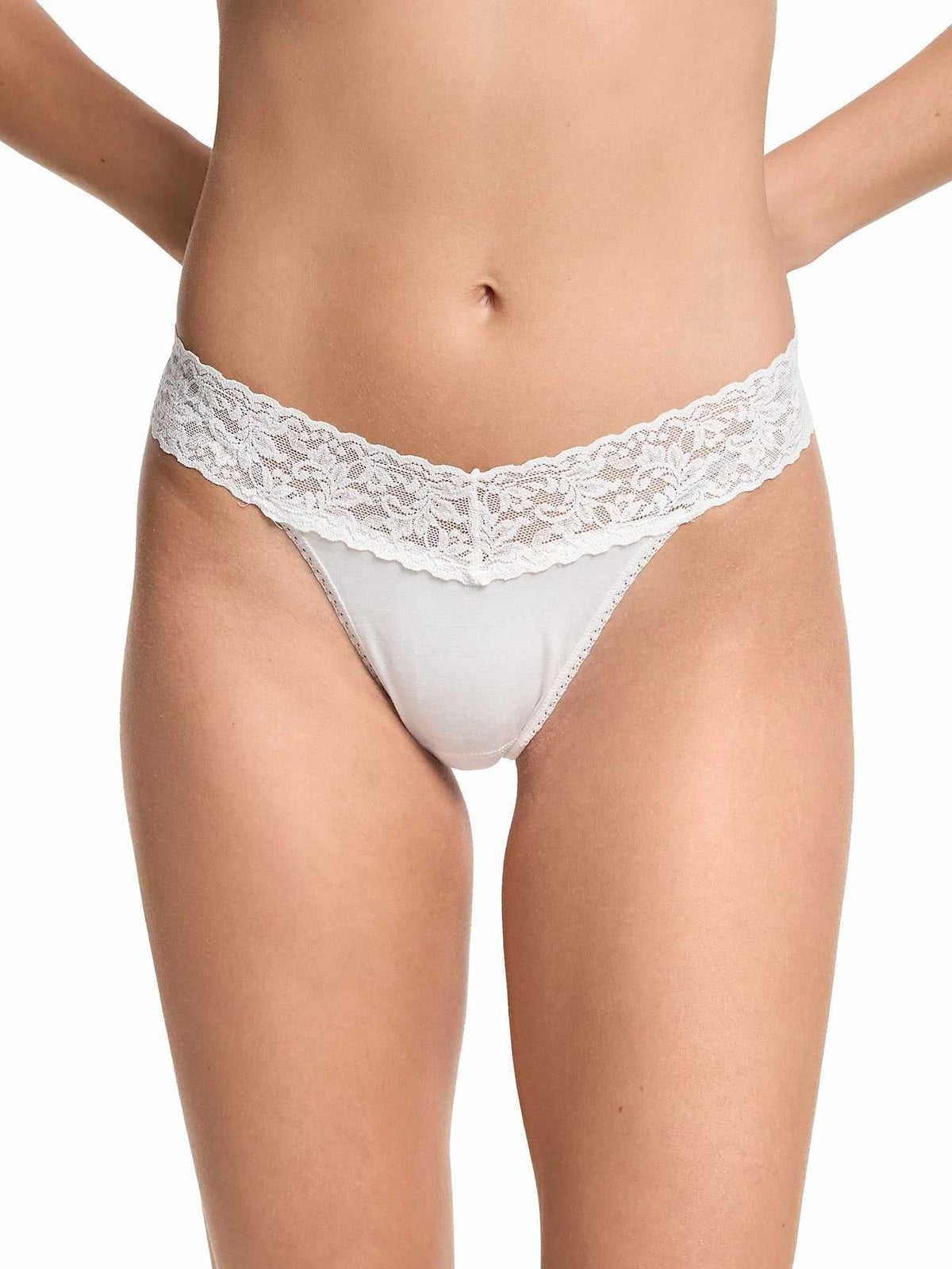 Hanky Panky 3 Pack Supima® Cotton Original Rise Thongs with Lace
