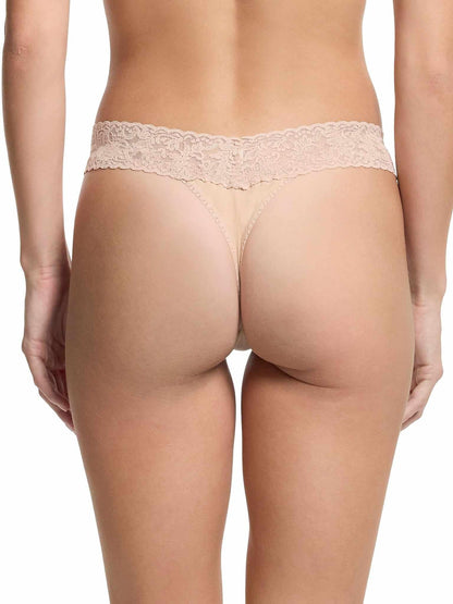 Hanky Panky 3 Pack Supima® Cotton Original Rise Thongs with Lace