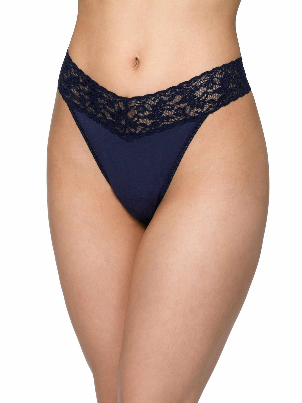 Hanky Panky Supima® Cotton Original Rise Thong Navy