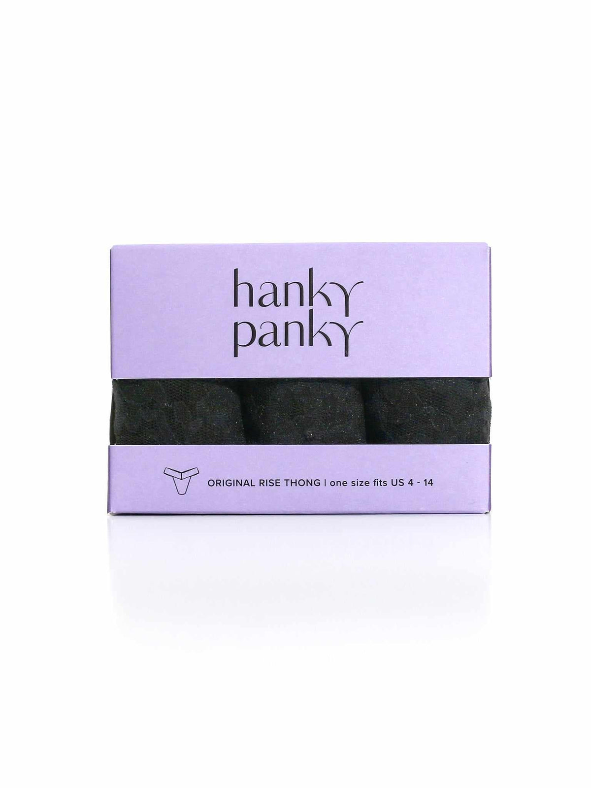 Hanky Panky 3 Pack Signature Lace® Original Rise Thongs Black