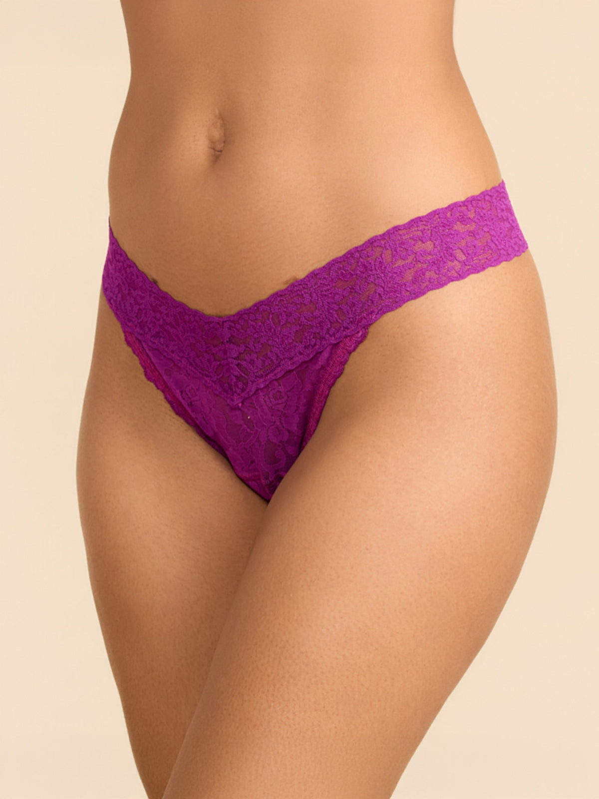 Hanky Panky Signature Lace® Leakproof Original Rise Thong Boysenberry Purple