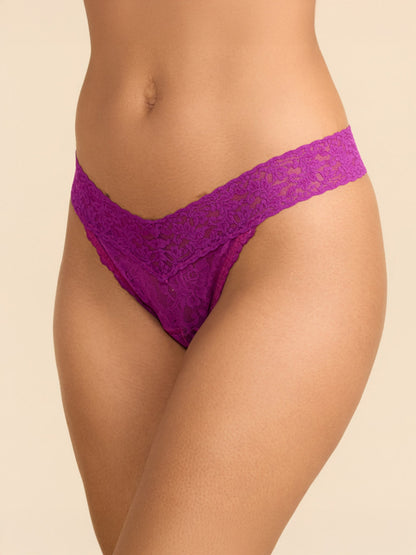 Hanky Panky Signature Lace® Leakproof Original Rise Thong Boysenberry Purple