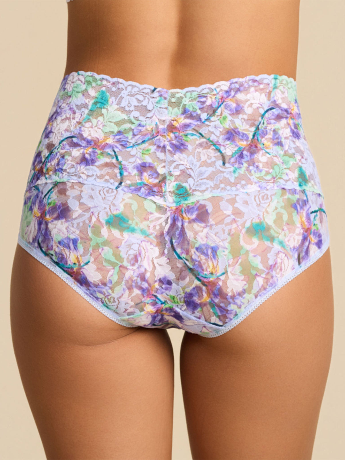 Hanky Panky Printed Retro Lace V-Kini Floral Pleinair Blue