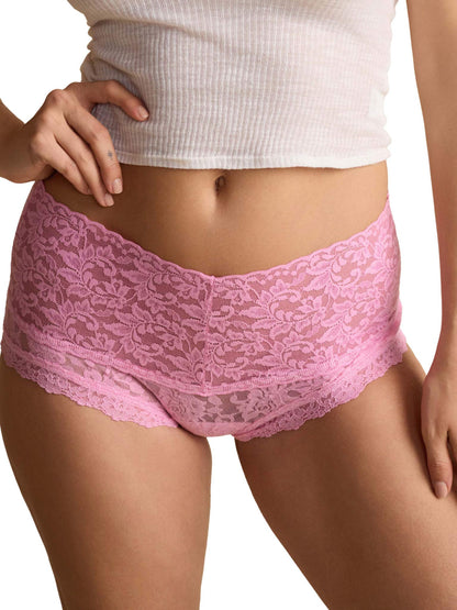 Hanky Panky Retro Lace Boyshort Strawberry Lemonade Pink