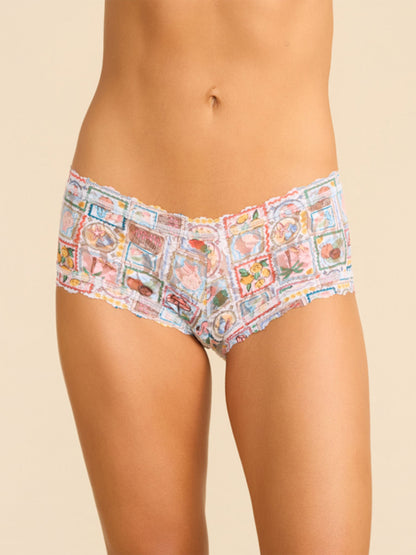 Hanky Panky Printed Signature Lace® Boyshort Snail Mail White
