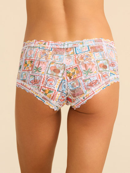 Hanky Panky Printed Signature Lace® Boyshort Snail Mail White