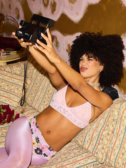 Hanky Panky Signature Lace® Padded Triangle Bralette Bliss Pink