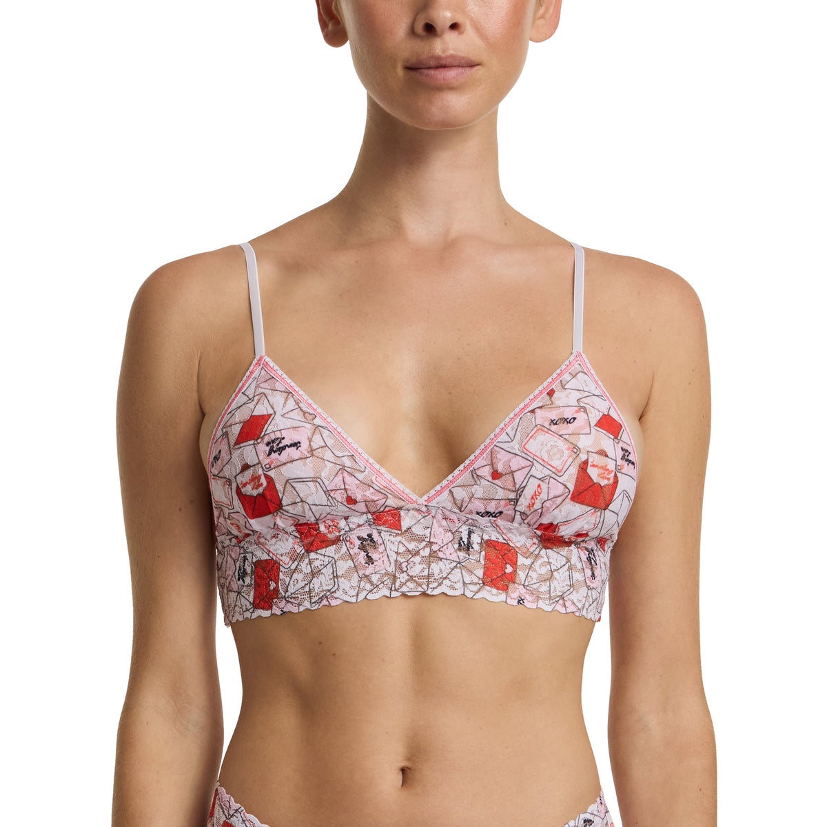 Hanky Panky Printed Signature Lace® Padded Triangle Bralette With Lov