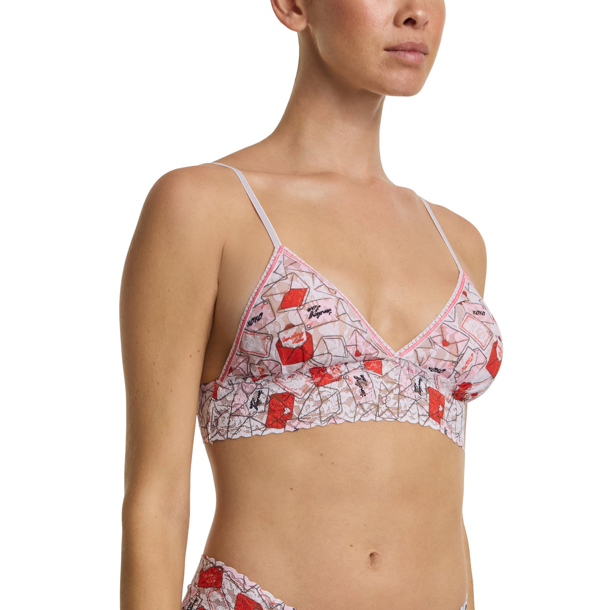 Hanky Panky Printed Signature Lace® Padded Triangle Bralette With Lov