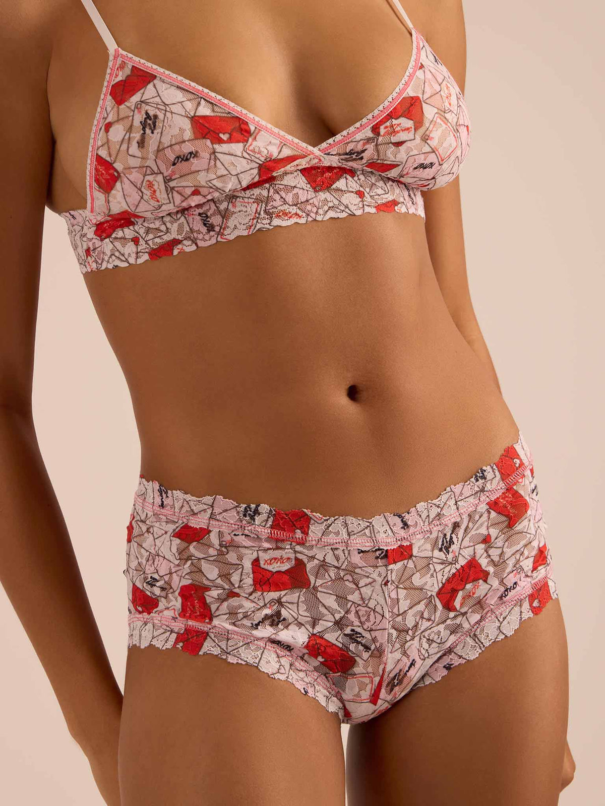 Hanky Panky Printed Signature Lace® Padded Triangle Bralette With Lov