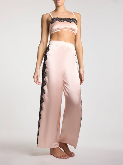 Hanky Panky Lexi Wood X Hanky Panky Victoria Silk Bralette Blush/Blac