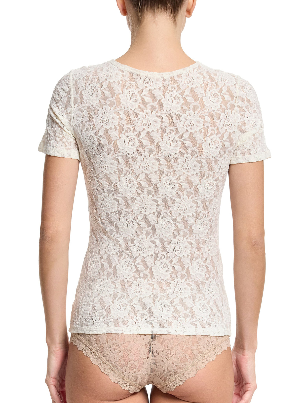 Hanky Panky Signature Lace® Short Sleeve Top Marshmallow