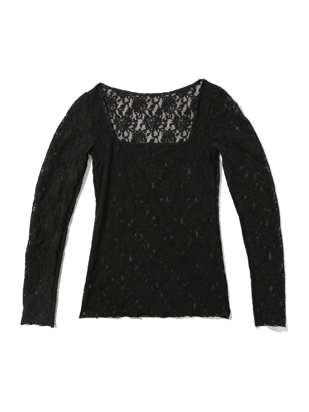 Hanky Panky Signature Lace® Square Neck Long Sleeve Top Black Sale